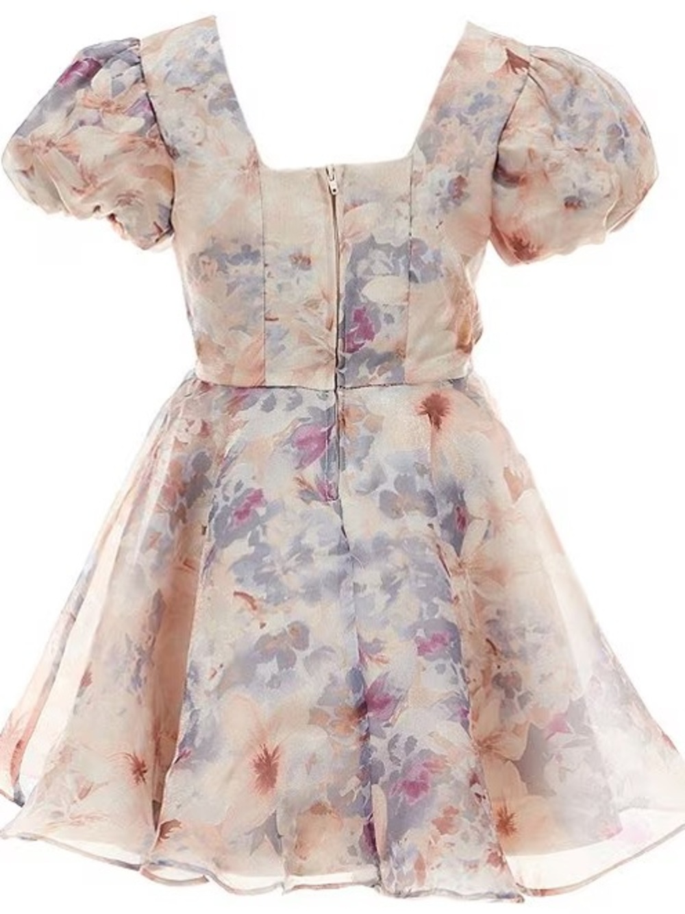 Rare Editions Floral Organza Dress in Pink & Lavender - Picture 2 of 5